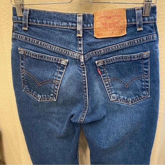 Vintage LEVI’S 517 Blue Boot Cut Slim Fit Jeans Size 7 Junior-Fit Women 24/25 - Picture 6 of 10